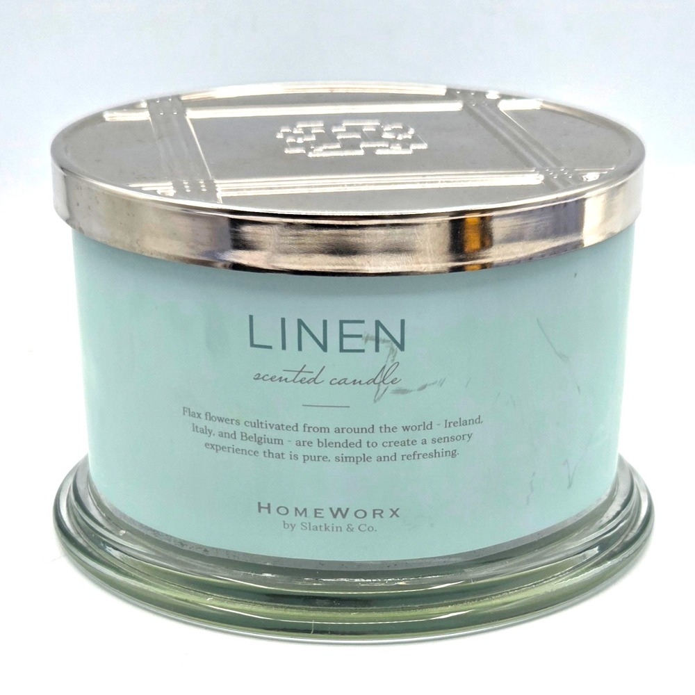 HomeWorx by Harry Slatkin Linen Scent 4 wick candle 18 oz.
